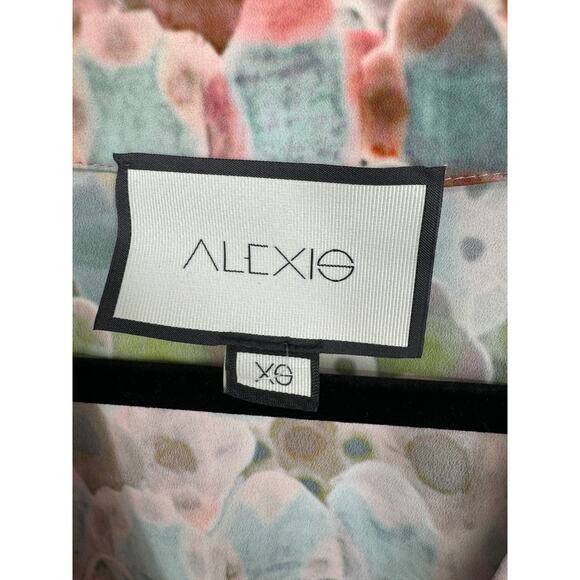 Alexis Damiani Watercolor V-Neckline Floral Print Mini Dress Multicolor Size XS - Picture 8 of 11